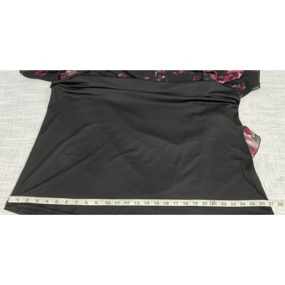 Lotussmile Women Black With Sheer Floral Tunic XXXL - Picture 7 of 11